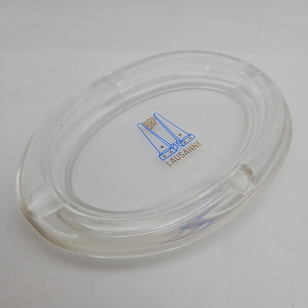 BRP Lausanne Ashtray Beau Rivage Palace Glass Blue Gold Clear - Picture 3 of 5